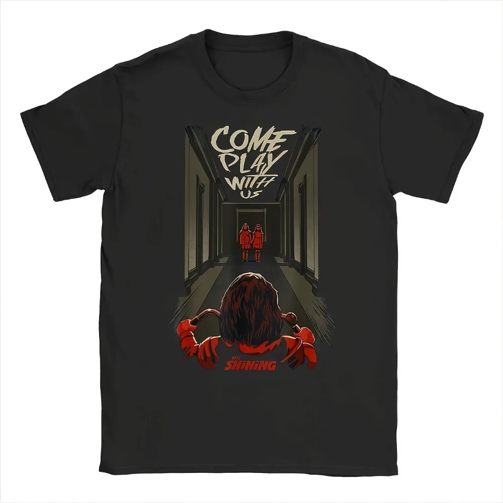 Camiseta del film de terror 'The Shining', camiseta gráfica divertida 'Join Us for Fun', estilo retro Kubrick, camiseta negra resistente para hombres y mujeres