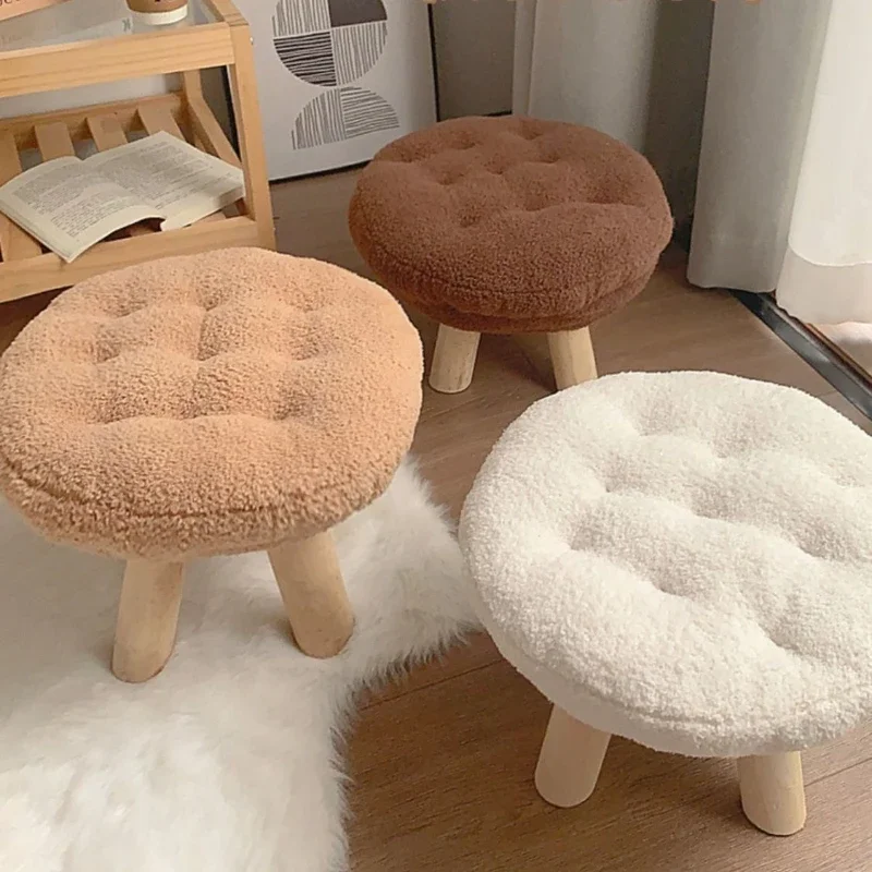 Biscuit Small Stool Household Modern Solid Wood Children's Shoe Changing Bench Sofa Coffee Table Low Stool Small Round Chair