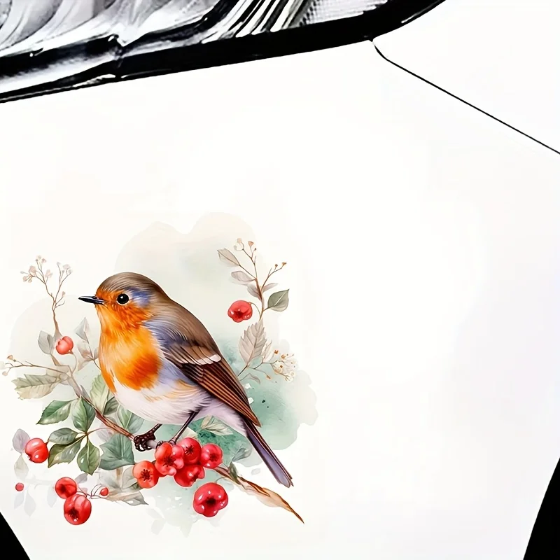 6-Inch Vibrant Robin Bird with Red Smooth Surface for Cars Laptops, Trucks Motorcycles Ceramic Compatible, Motorcycle Decoration