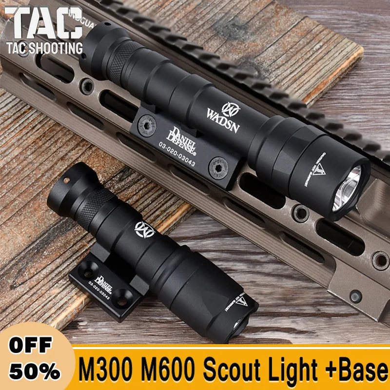 

Tactical Surefir M300 M600 Flashlight LED Airsoft Scout Light DD Metal Base Fit Mlok Keymod Offset Side Mount Hunting Accessorie