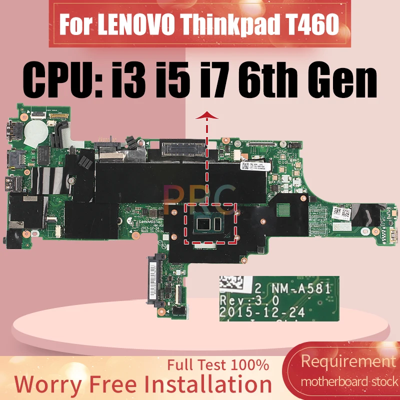 Imagem -02 - Placa-mãe para Lenovo Thinkpad T460 Notebook Mainboard Nm-a581 i3 i5 i7 6ª Geração 01aw320 01aw336 01aw344