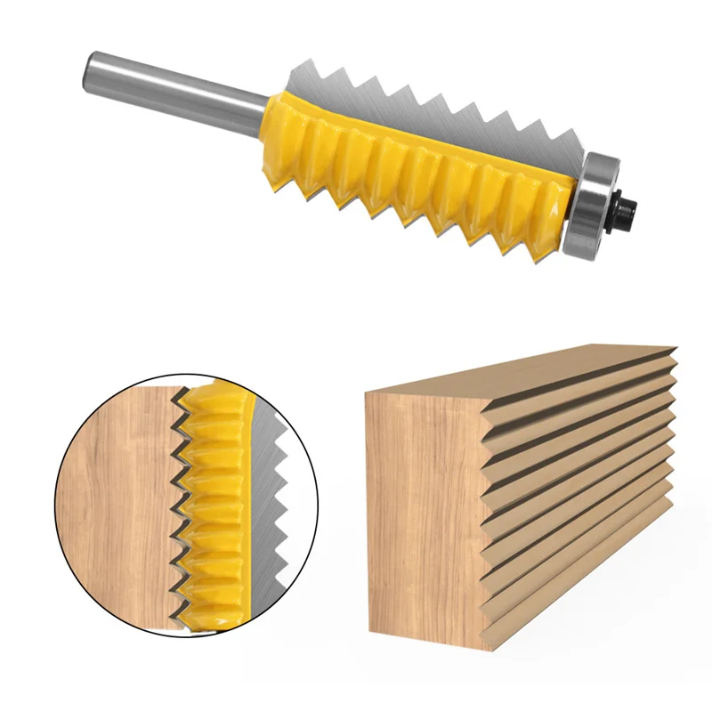 Multi-tooth Tenon Knife Wave Splicing Knife 8mm Shank Rail Reversible Finger Joint Glue Router Bit Cone Tenon Woodworking Cutter