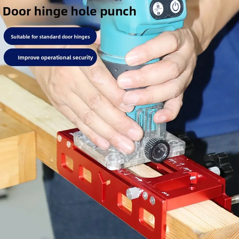 Door Hinge Jig Aluminum Alloy Template Kit for Router Adjustable Mortise Jig for 2.5in-5in Hinges Router Door Hinge Template Kit