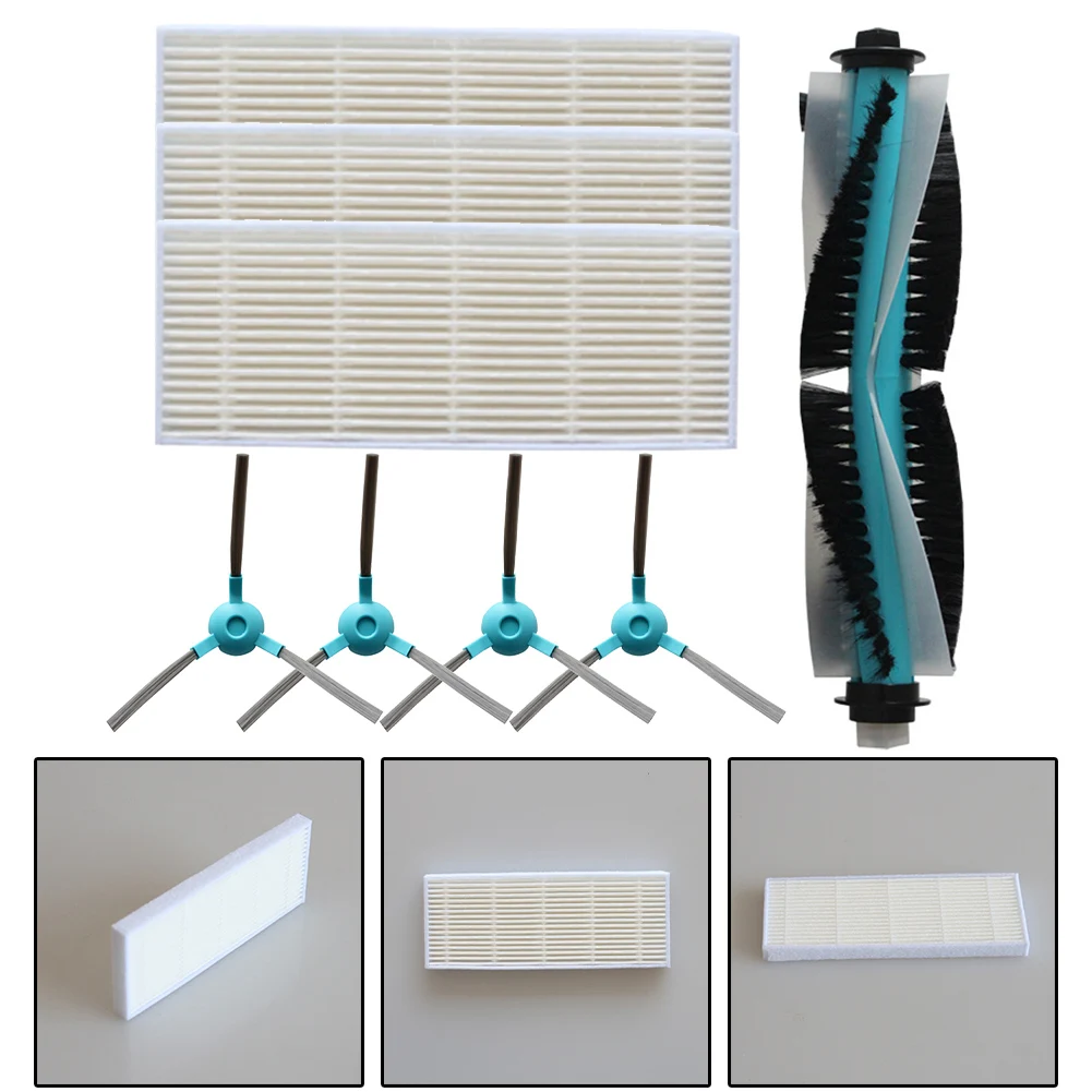 8pcs Main Side Brush Filter Kit For Conga 1290/1390/1490 Y 1590 Robot Vacuum Cleaner Spare Parts Household Supplies Cleaning