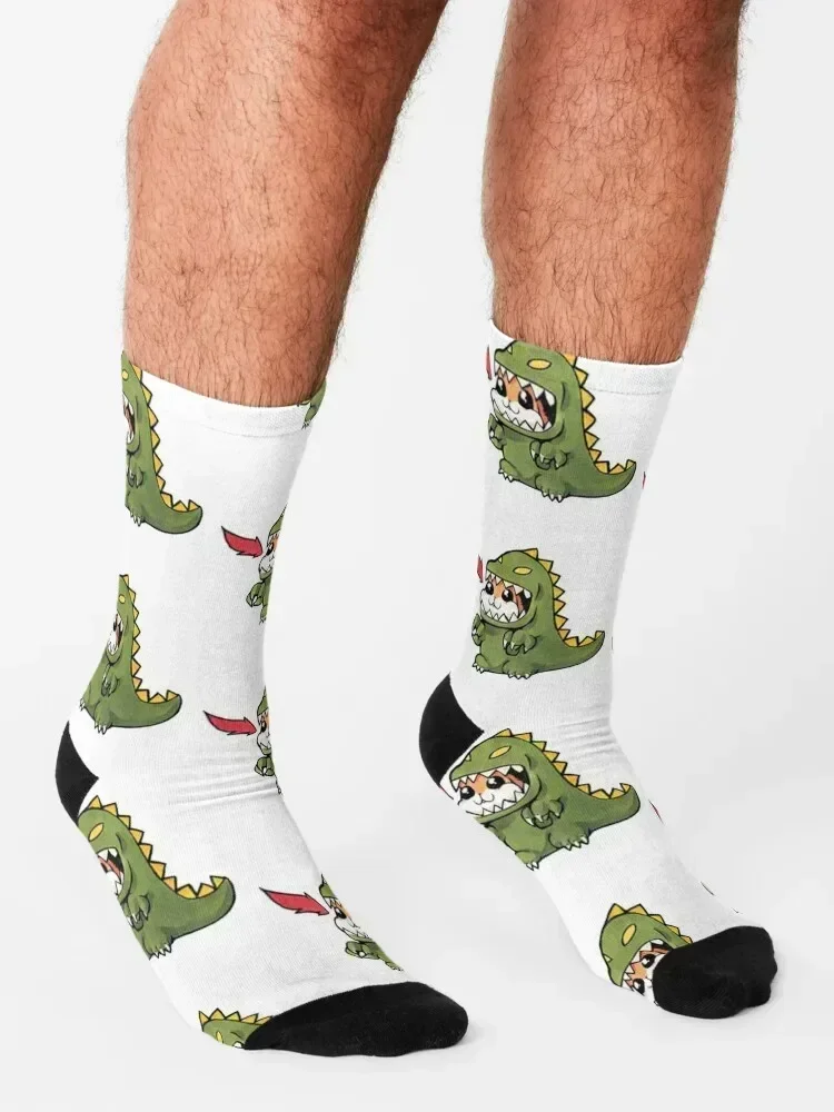 Ao Dinosaur Yona of the Dawn Socks loose winter thermal new year Toe sports Women Socks Men's