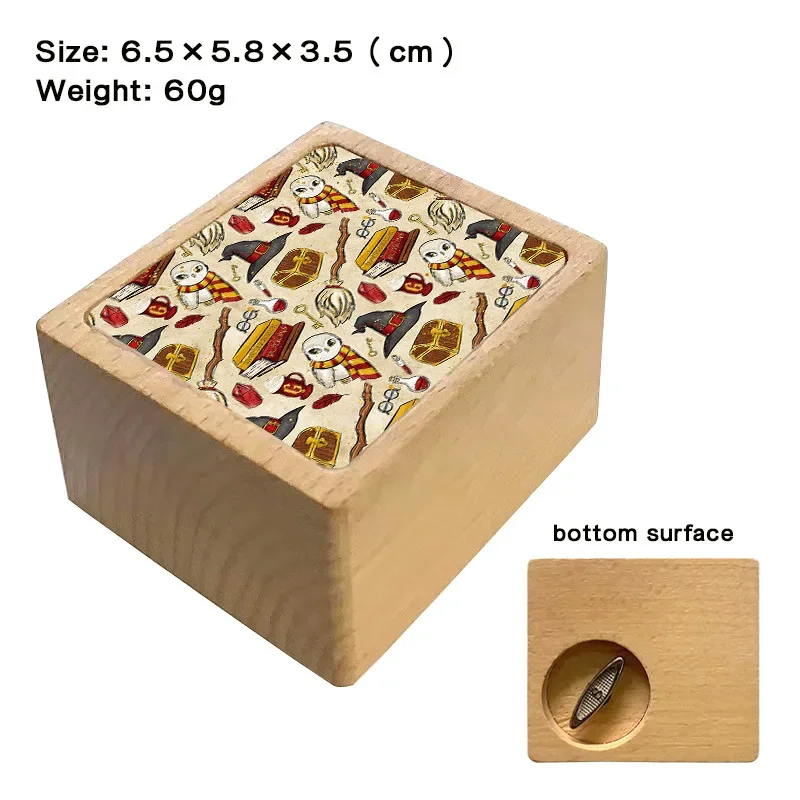 Harry Potter Wooden Hand-cranked Music Box Creative Personalized Gift Children\'s Movable Toy Decorative Kawaii Music Box