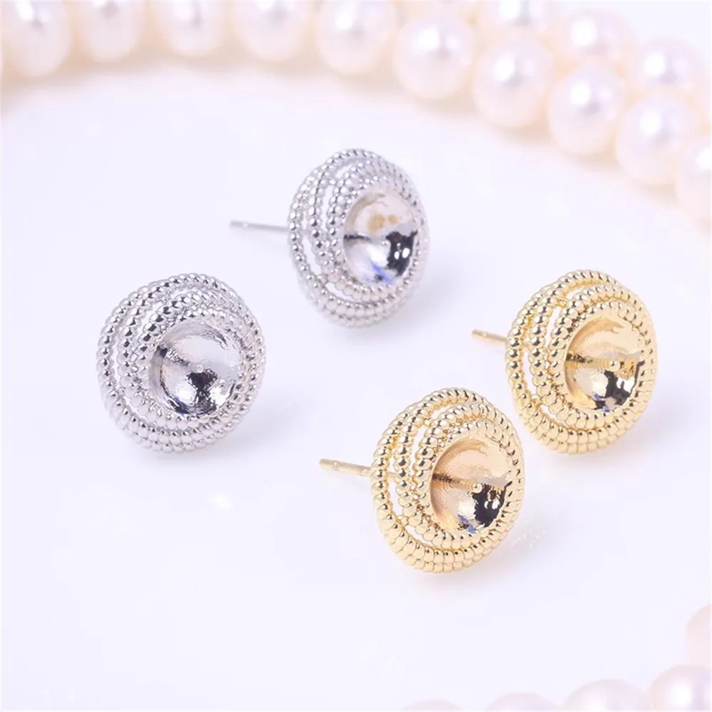 19 Style Pearl Stud Earrings Setting Base 14K Gold Simple Fashion Temperament Handmade Diy Jewelry Making Findings&Components