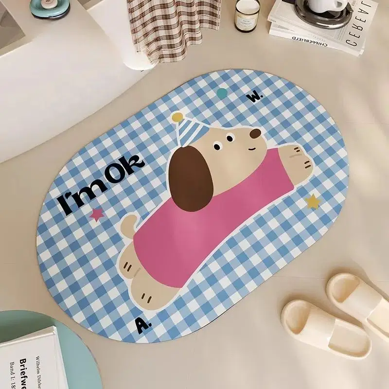 

Милая мультяшная собака дверь унитаза нескользящий Домашний напольный коврик для туалета душа влагопоглощающий Быстросохнущий противоударный коврик