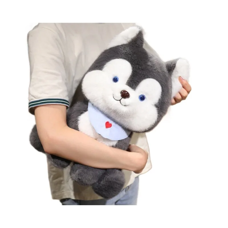 Simpatico cucciolo di peluche Husky bambola di pezza morbida per bambini Comfort coccole giocattolo Kawaii Husky Plushie per ragazzi ragazze regalo di compleanno