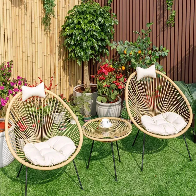 

Retro Rattan Garden Furniture Sets Waterproof Backyard Designer Italian Garden Furniture Sets Moving Adult Mueble Decorations