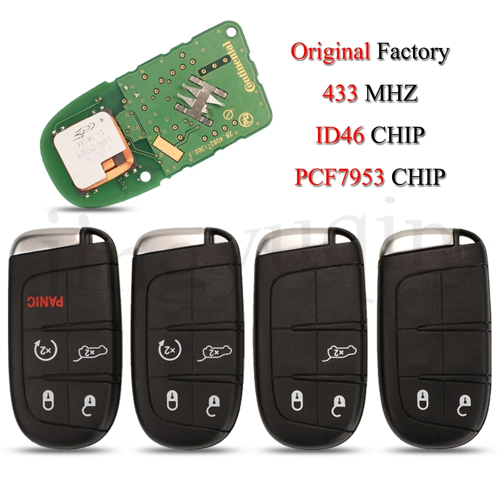 

jingyuqin Original Remote Smart Car Key Control For Jeep Grand Cherokee 433MHZ ID46 PCF7953 Chip 2/3/4/5Buttons M3N40821302