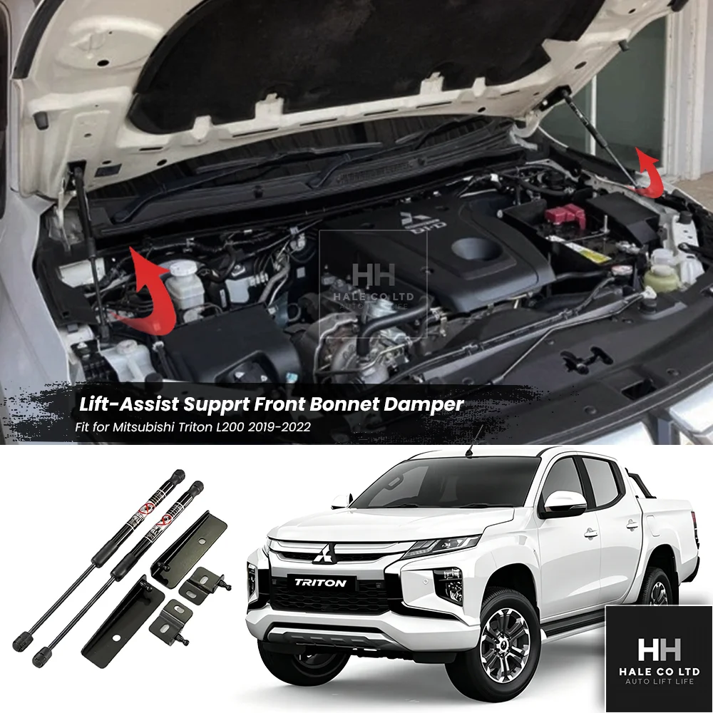 Assit Strut For Mitsubishi Triton L200 2019-2022 Front Engine Hood Damper Lift Support German Strech Bonnet Spring Auto Tuning