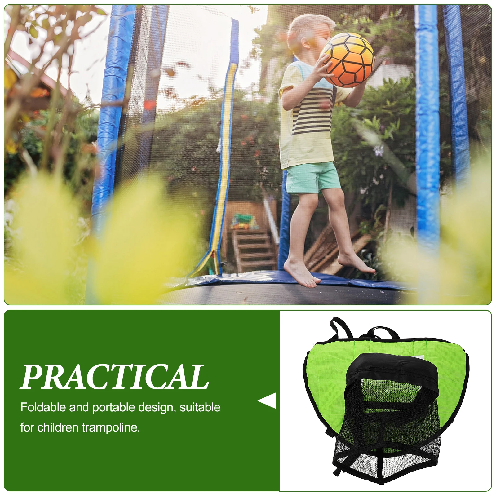 

Trampoline Basketball Frame Indoor Hoops Oxford Cloth Child Racks Foldable Easy Assembly Skill Development Safe Play Promotes
