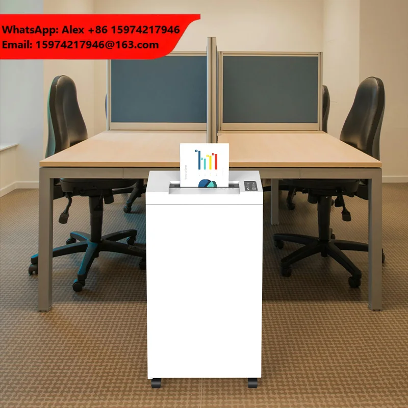 24 Hours Running Time P4 Cross Cut 65dB Heavy Duty 60L Metal Paper Shredder With Additional Cooling Fan