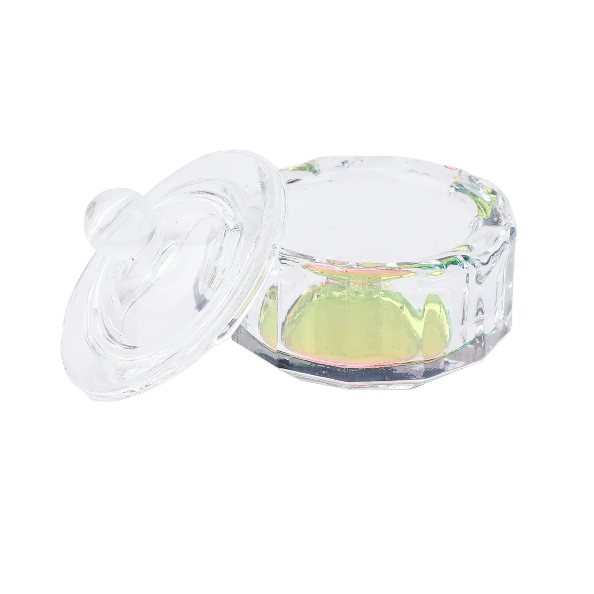 

2Pcs Crystal Nail Cup Mini Acrylic Liquid Container Compact Portable Glass Tiny Cup for and Home Manicure