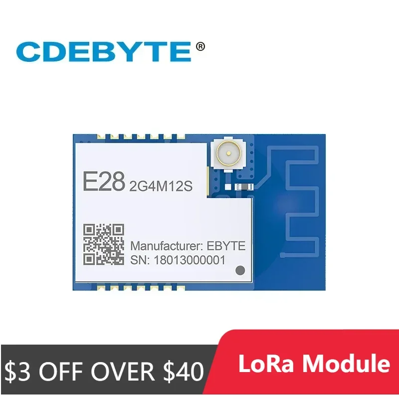 Transmissor Bluetooth Receptor IPEX PCB, E28-2G4M12S RoHS 2.0 SX1281 LoRa 2.4GHz 12.5dBm SPI Módulo IoT, GFSK FLRC