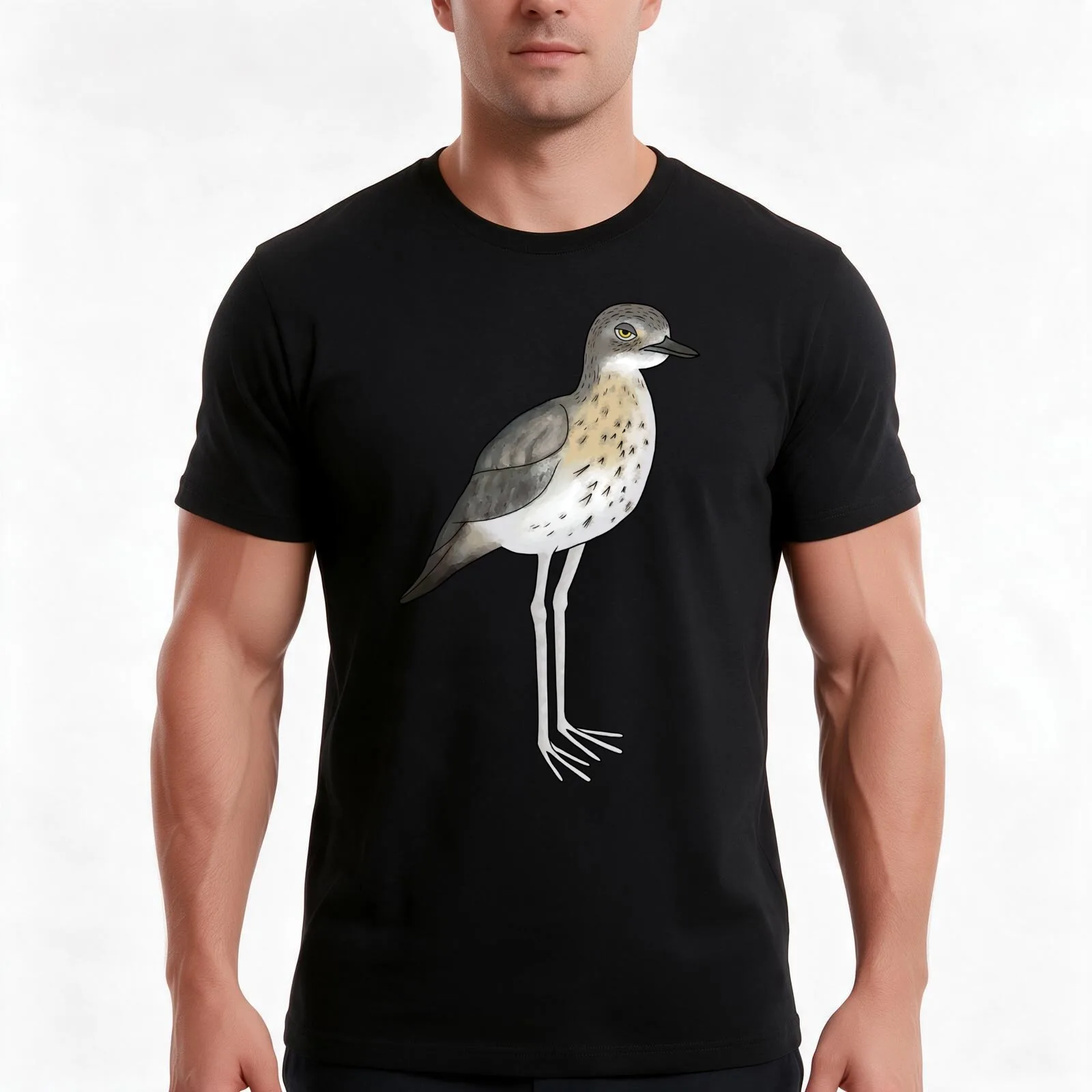 Annoyed bush stone curlew T-Shirt, Summer Casual Cotton Tee, Oversized Streetwear Tops, Vintage Graphic Print, Unisex Men Women