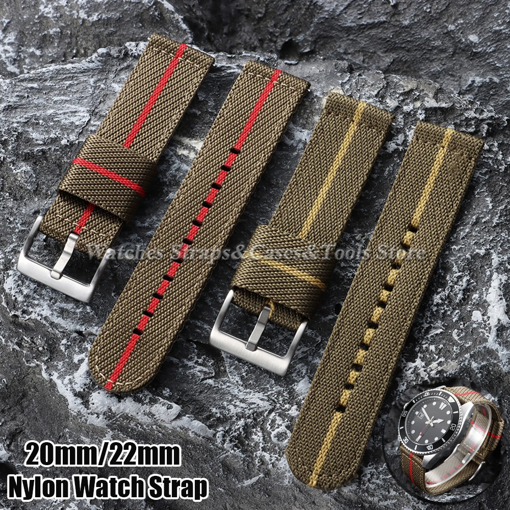 Nylon Fabric Watch Strap 20mm 22mm for Samsung Galaxy Watch 7/6/5/4 Watch for Huawei for Smartwatch Canvas Men Replace Bracelets