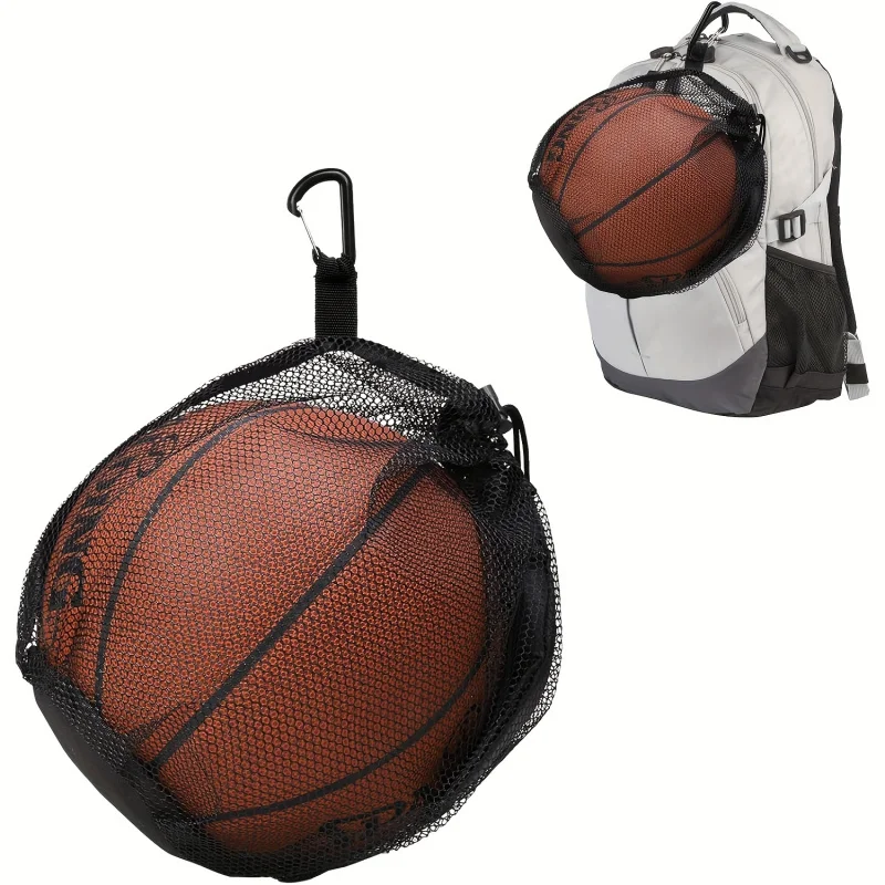 Portable basketball net bag，Multifunctional Drawstring Sports Mesh Bag，Foldable basketball net bag，High-quality drawstring sport