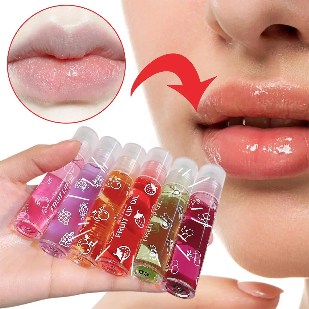 6 Kolorów Owocowy Balsam do Ust w Formie Roll-on Nawilżający i Umożliwiający Nawilżenie Przezroczysty Olejek do Ust Długotrwały Nawilżający Błyszczyk do Ust Kosmetyki