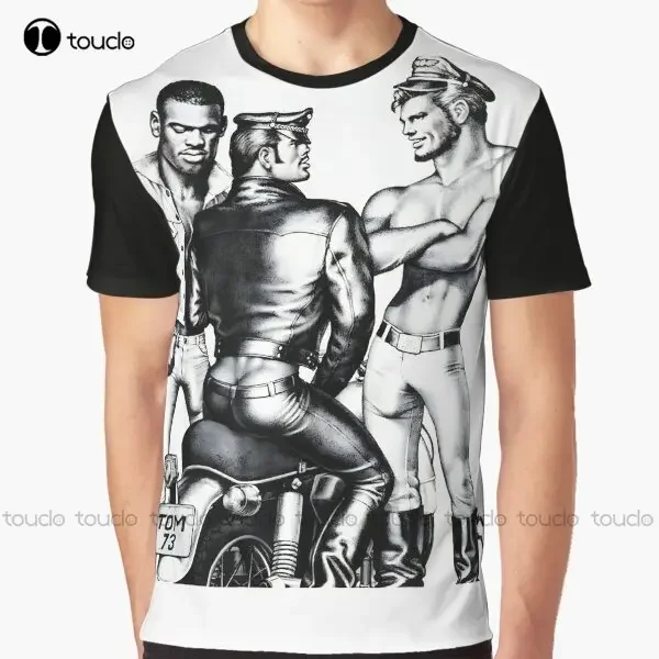 Tom Of Finland Gay Leather Pride Lgbt Queer Gay Man Graphic T-Shirt Aldult Teen Unisex Digital Printing Tee Shirts S-6Xl