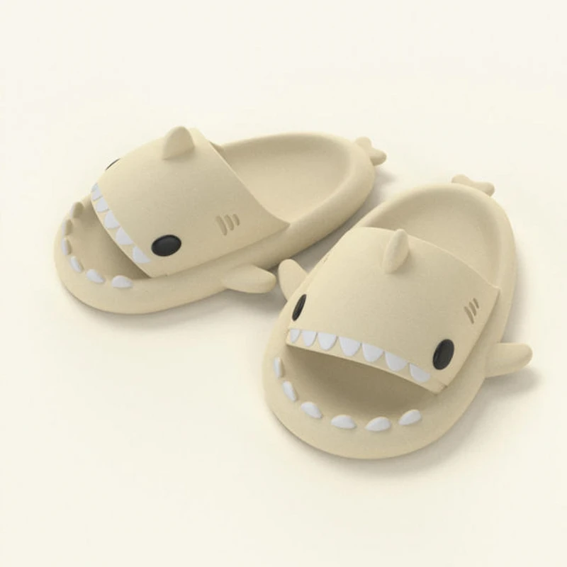 Summer Shark Slippers Lightweight Women Shark Slides Men Bathroom Flip Flops Home Anti-skid Flat Shoes Couple Children\'s Sandals