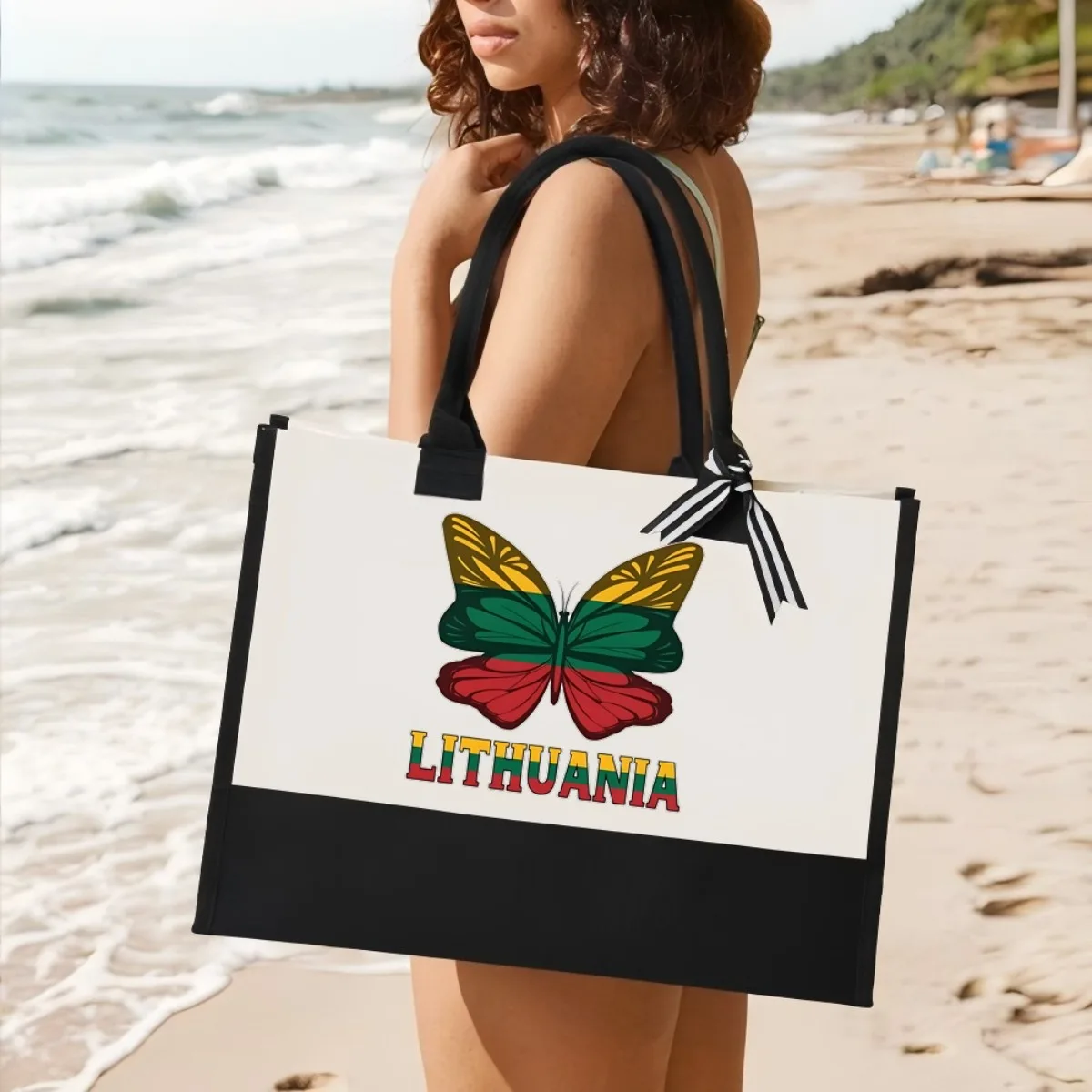 

Philly 2026 Новое поступление, модная практичная просторная многоразовая большая сумка с узором и принтом, 2-цветная сверхпрочная большая сумка на плечо для всех