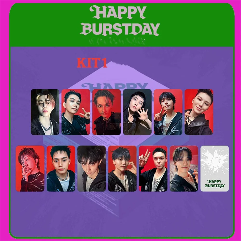 Kpop 5ème Album HAPPY BURSTDAY Photocards KIT1 NOUVEAU ESCPE DAREDEVIL Ver Carte Double Face Film Lumineux LOMO Card Fans Collections