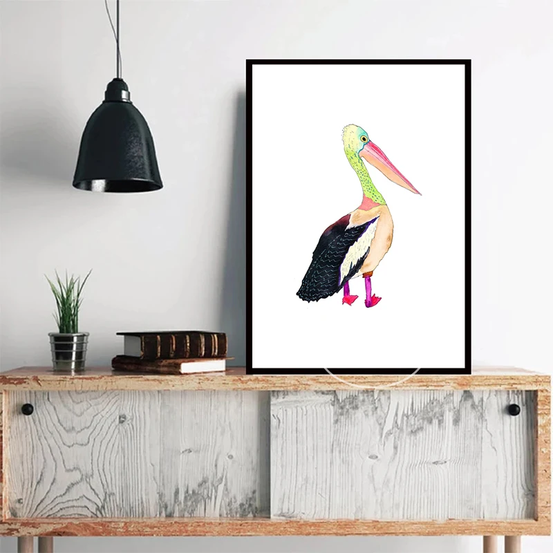 Watercolor Bird Poster Kingfisher Berylline Hummingbird Red Cardinal Canvas Painting Prints Pictures Home Decor Bird Lover Gift