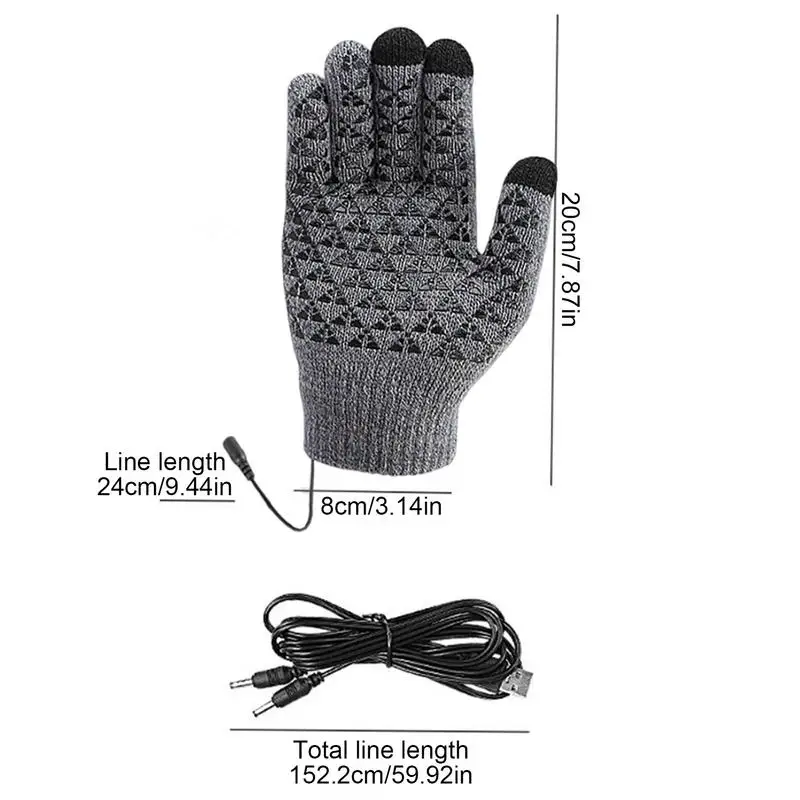 Elektrische Heiz handschuhe 1 Paar 5V gestrickte Vollfinger-Elektro handschuhe Motorrad-Heiz handschuhe Hand wärme handschuhe für den Außenbereich