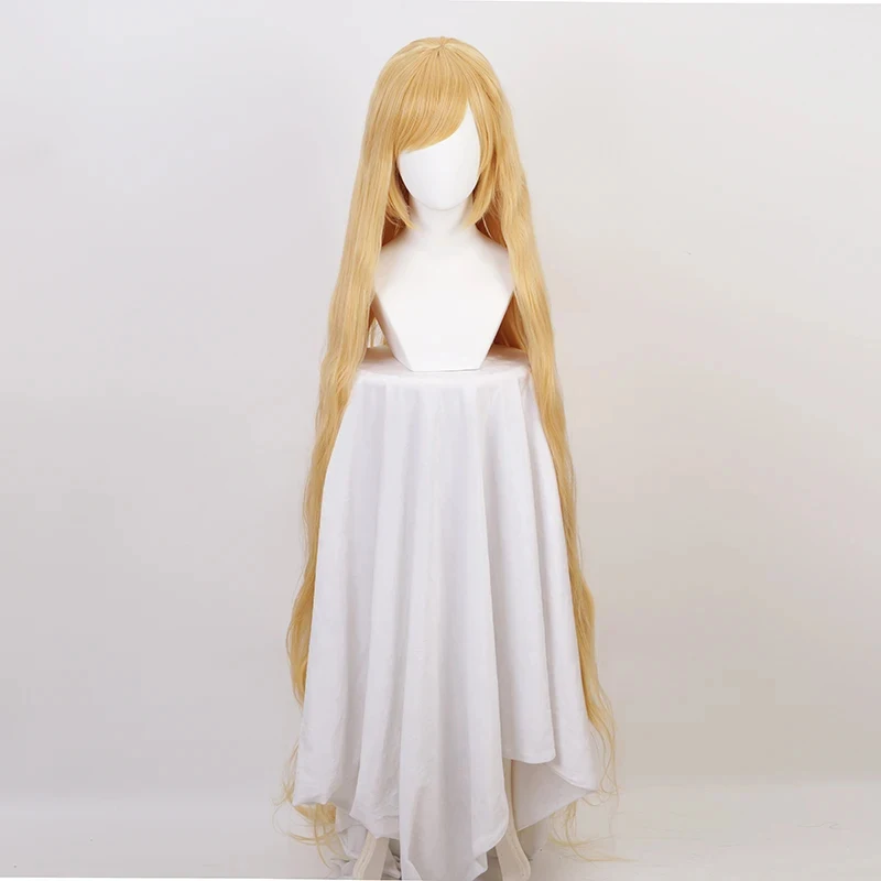 

Victorique De Blois Cosplay Wigs High-temperature Fiber Synthetic Golden 59inches Long Curly Hair + free wig cap gf;.9