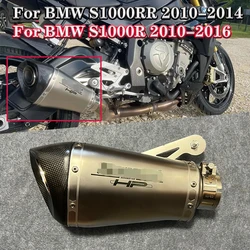 60mm 65mm Slip-on Motorcycle Exhaust Muffler Escape Moto Removable DB Killer Laser for BMW S1000RR 2010-2014 S1000R 2010-2016