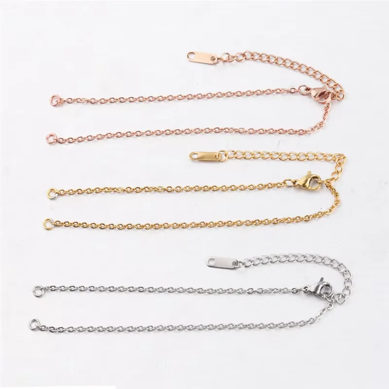 5pcs/lot Stainless Steel Connector Chains for Bracelets Jewelry DIY Making Lobster Clasps Adjustable Bracelet Chain Accessories