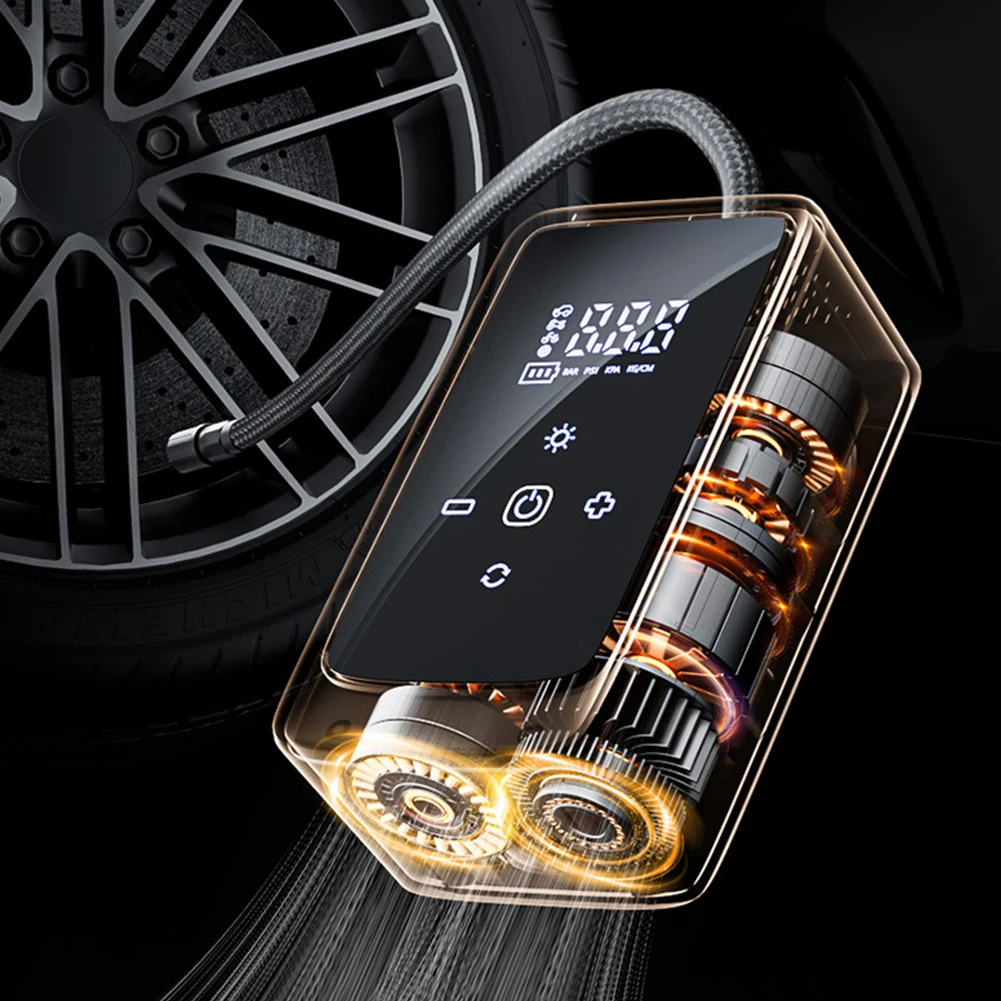 

Портативный воздушный компрессор 140 фунтов на квадратный дюйм, беспроводной велосипедный насос, электрический велосипедный насос для шин для авто, мотоциклов, велосипедных шариков