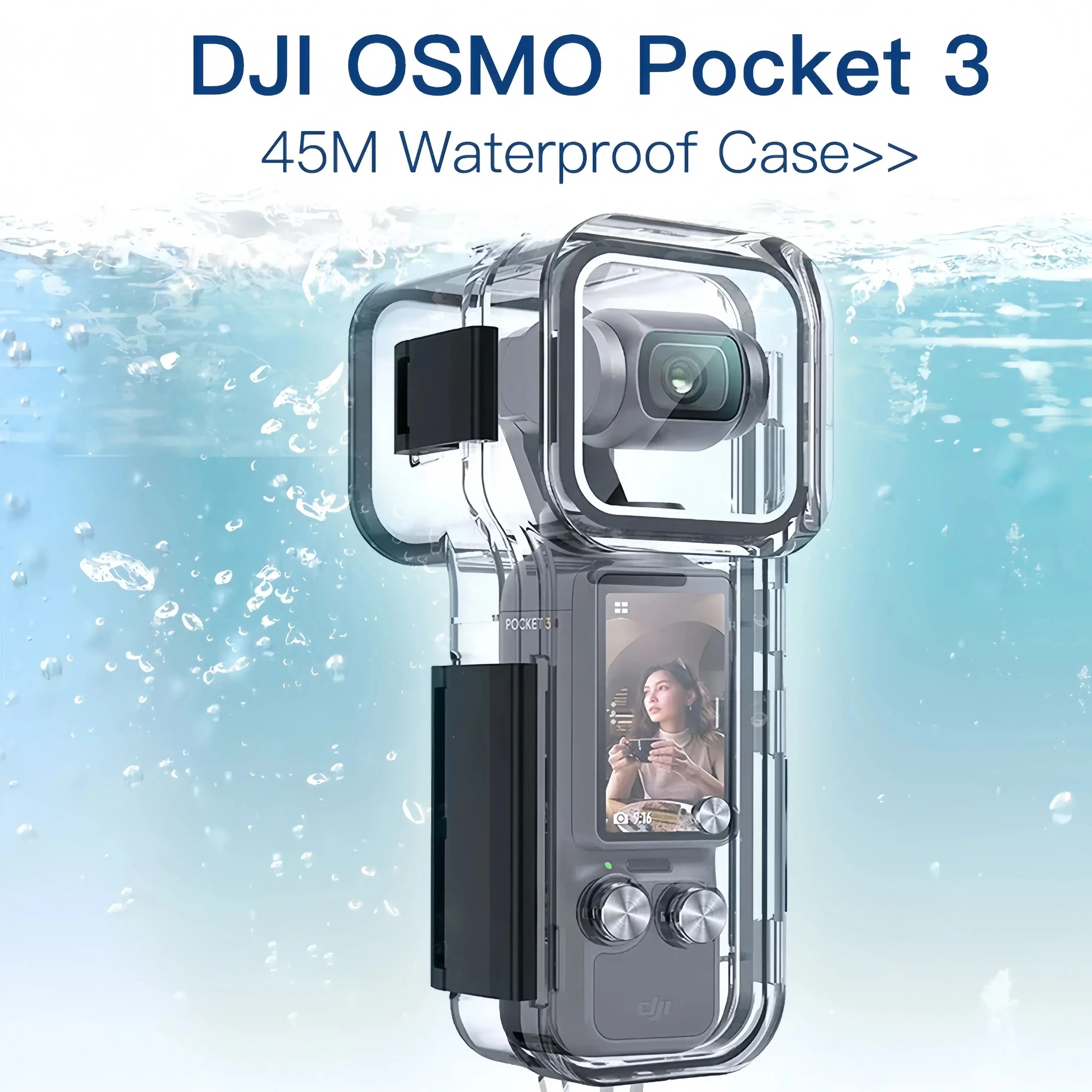 Wodoodporna obudowa do DJI OSMO Pocket 3, zasięg 45M pod wodą, etui do nurkowania, kijek do selfie, pływak, osłona UV, pasek na klatkę piersiową, zestaw akcesoriów. — zdjęcie produktu 7