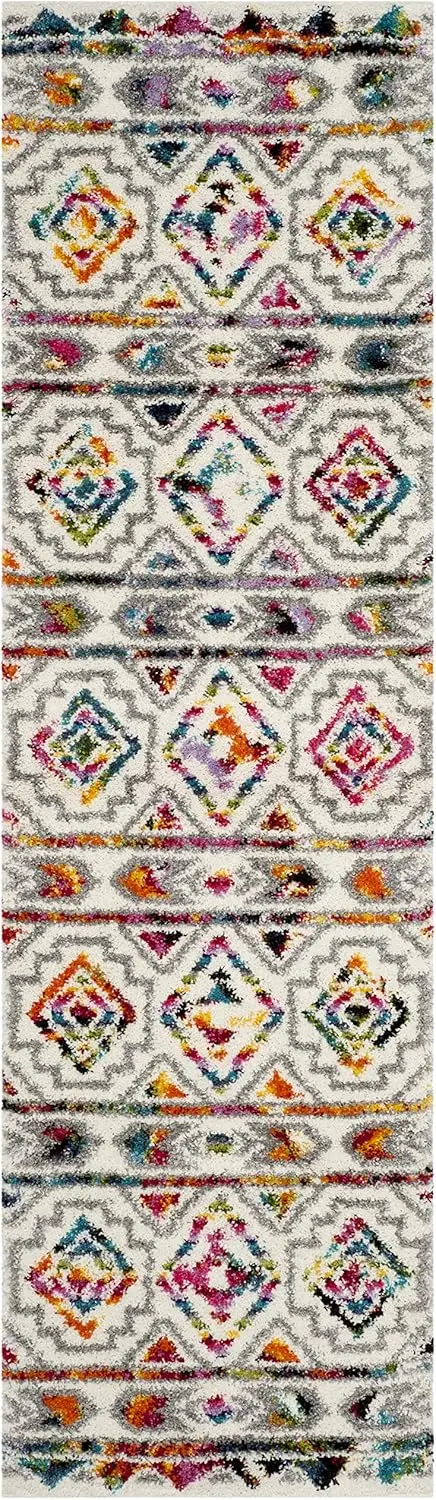 

Safavieh Fiesta Shag Collection 2'3" X 6' Кремовый / Мульти Fsg365A Марокканский Бохо Не выпадающая Гостиная Спальня Столовая