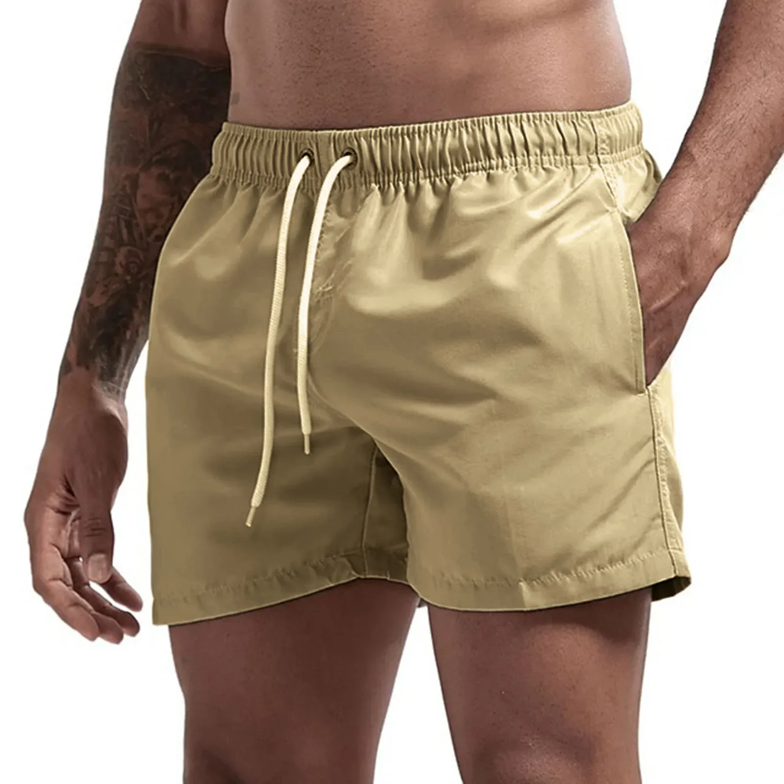 Quick Dry Red Board Shorts Mens Running Surfing Swimming Shorts With Pocket Drawstring Swimwear Swim Shorts Trunks In Stock