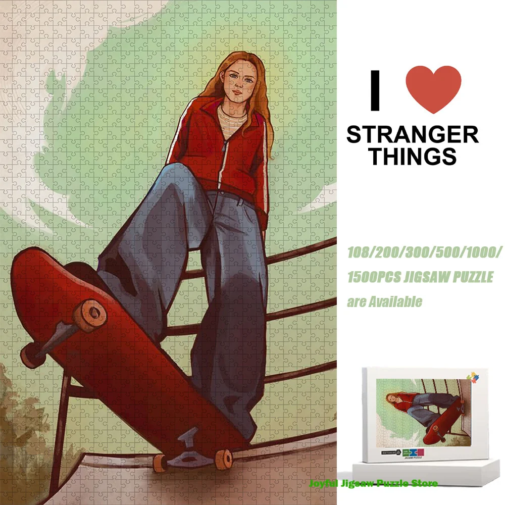 

Stranger Things Jigsaw Puzzle 108/200/300/500/1000/1500Pc Character Max Mayfield Puzzles Decompression Toy Unique Gifts
