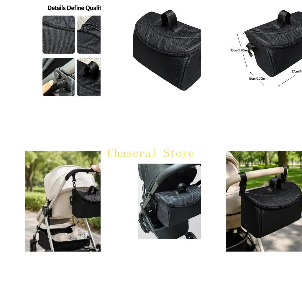 E7CE Universal Baby Item Carry Bag with Fabric Exterior, Main Closure, and Top Handle for Keeping Diapers, Wipes, and Tissues