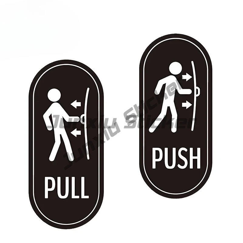 

Pull or Push Simple Car Door Sticker Artistic Interesting Waterproof Car Accessories for Windshield Electric-Bicycle