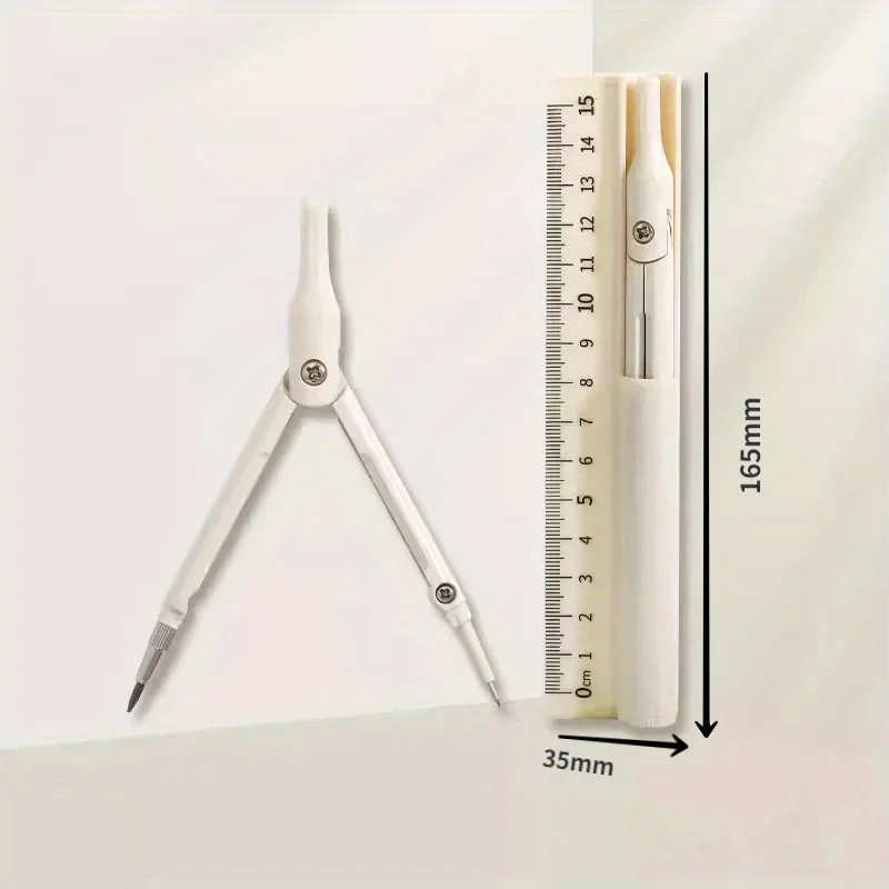 3 in 1 Kompass Geometrie Set mit Lineal Bleistift Kawaii multifunktion alen Zeichen kompass Mathe Geometrie Werkzeug Büro Schul bedarf
