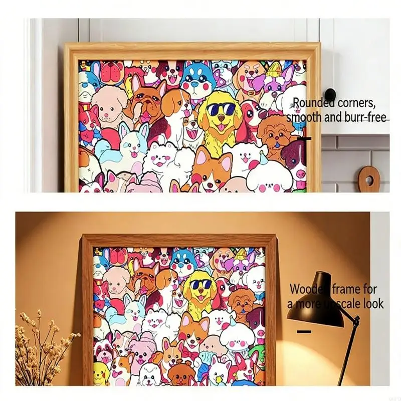 Wooden Puzzle Puppy Creative Play Color Markers For Children