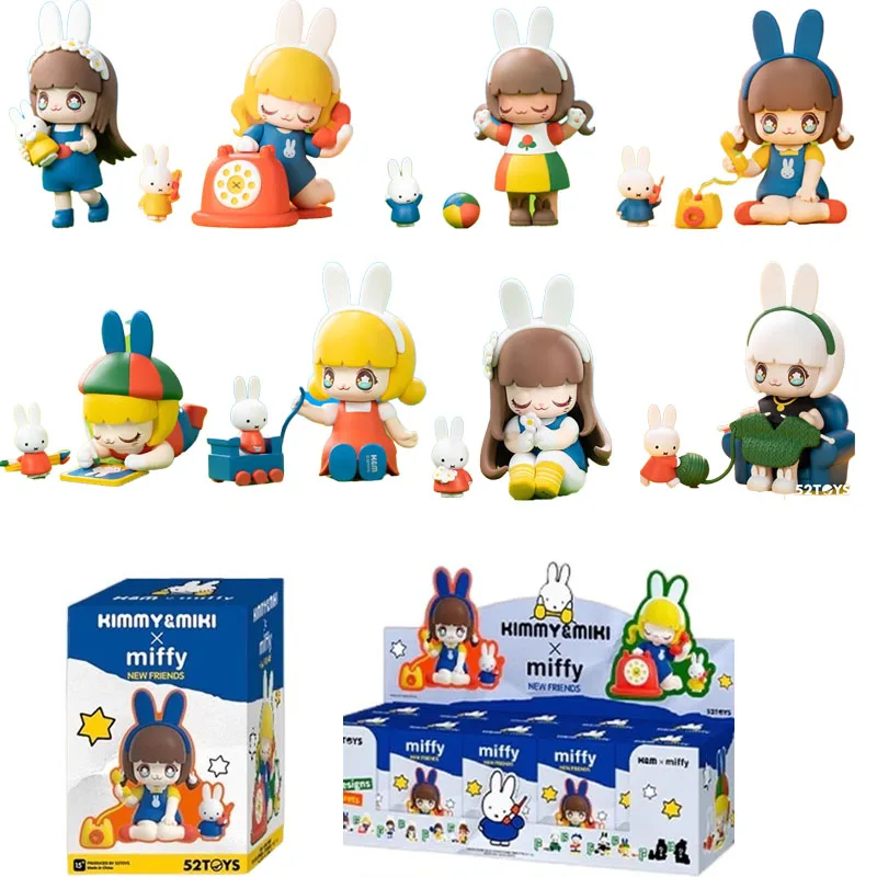 

Подлинная оригинальная слепая коробка Miffy Kimmy & Miki × Miffy, серия новых друзей, слепая коробка, игрушка, милый орнамент, фигурки, игрушки, подарки на день рождения для детей