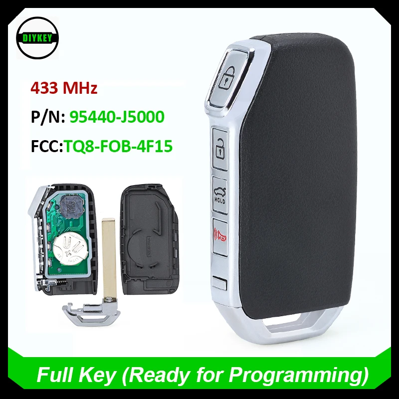 

DIYKEY PN: 95440-J5000 Keyless Smart Remote Key Fob 4 Button 434MHz ID47 Chip for KIA Stinger 2018 2019 2020 FCCID: TQ8-FOB-4F15