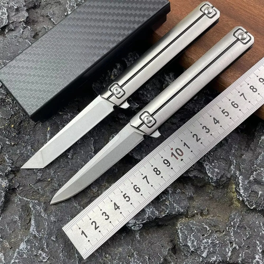 

Изысканный карманный нож с лезвием из стали 440C и рукоятью из нержавеющей стали 420, прочный складной нож для кемпинга, инструмент для чистки и резки