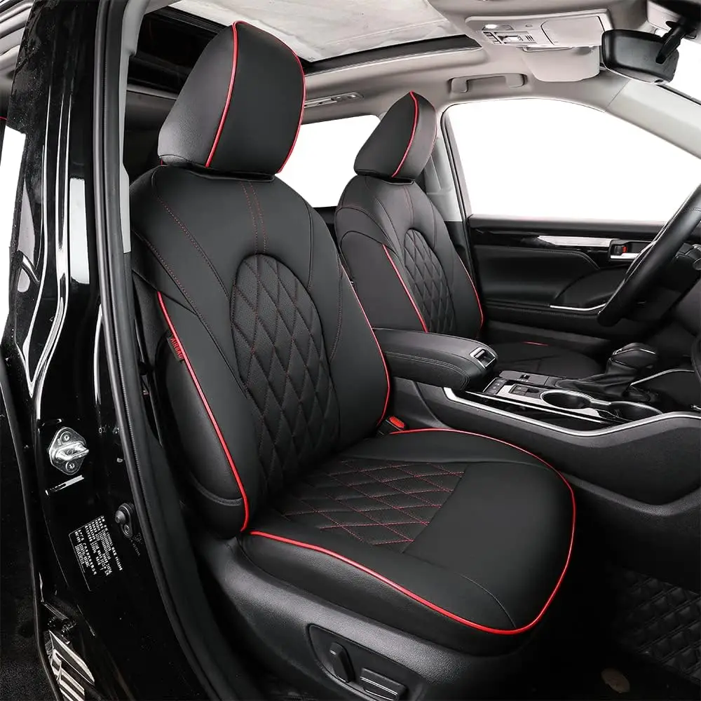 EKR Custom Fit Car Seat Covers for Toyota Grand Highlander 2014-2026 L/LE/XLE/Limited 8 Seats Waterproof Full Set Seat Protector
