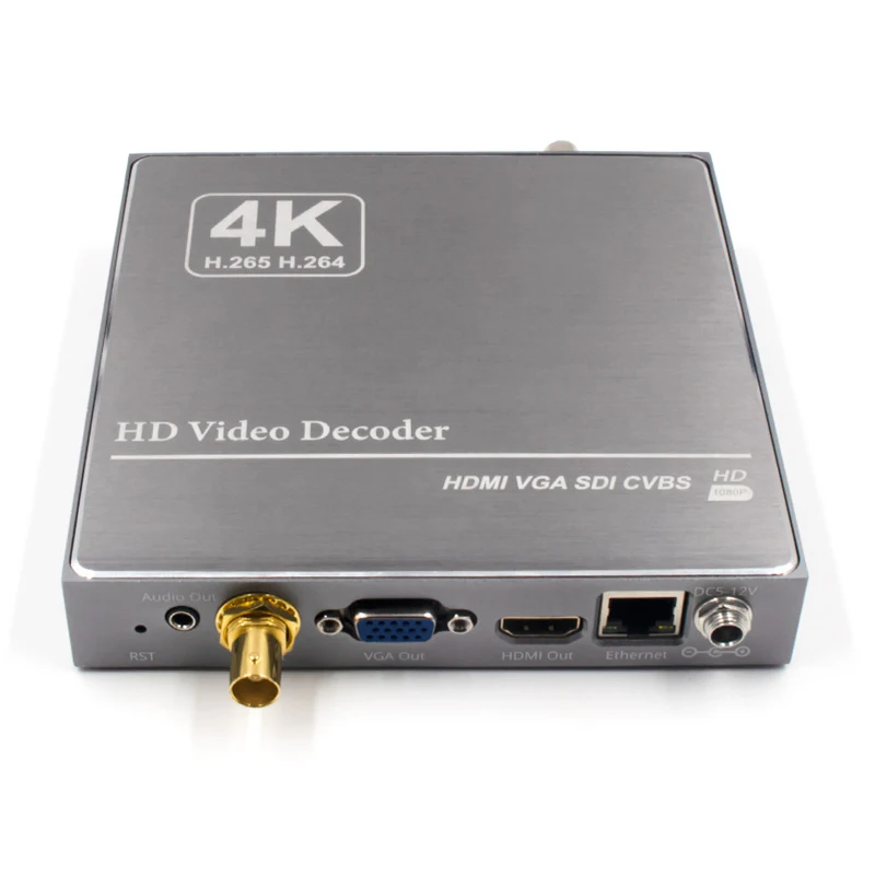 H.265 H.264 IP to SDI HDMI VGA CVBS Video Streaming Decoder SRT IP Camera Decoder for Decoding HTTPS RTSP RTMP UDP M3U8 HLS SRT