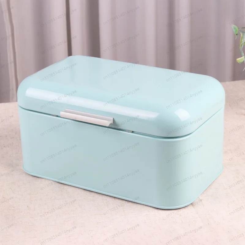 Vintage Metal Bread Box 30x18cm Large Capacity Storage Container for Kitchen Countertop Organizer