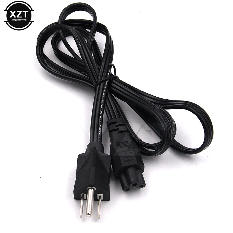 Laptop Power Cable 1.2m 3 Prong USA Plug IEC 320 C5 Power Extension Cord For HP Dell Lenovo Notebook Charger