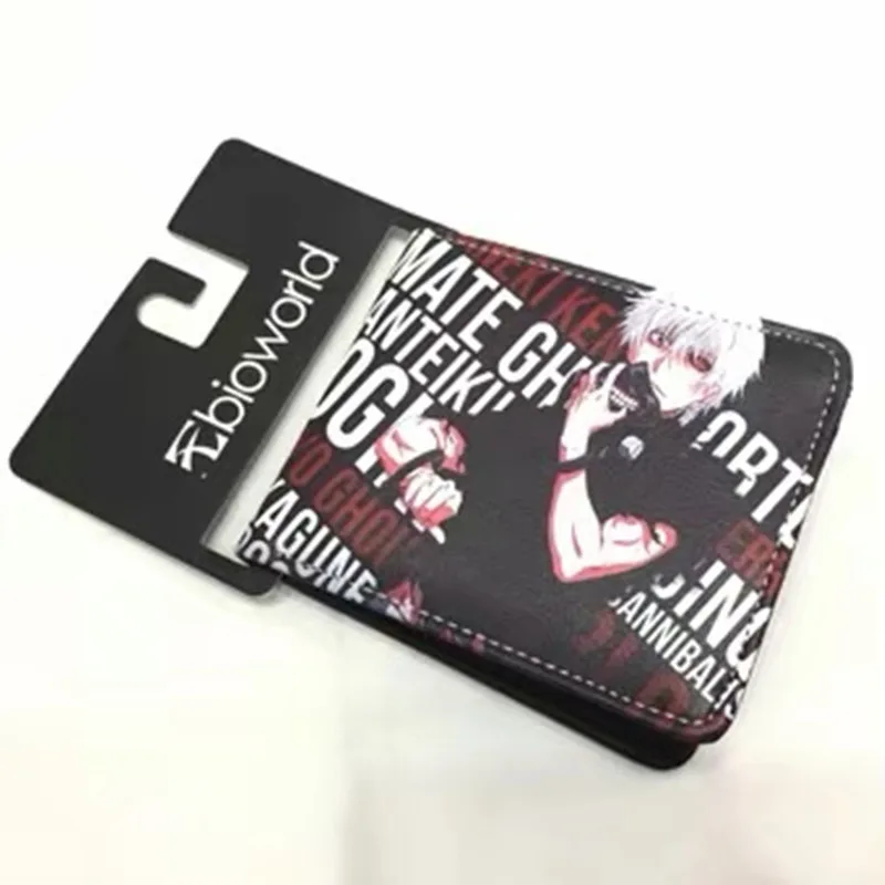 Anime Tokyo Ghoul Short Folding Wallet Multi-Card Snap Button Male and Female Student Wallet Coin Purse Birthday Gift